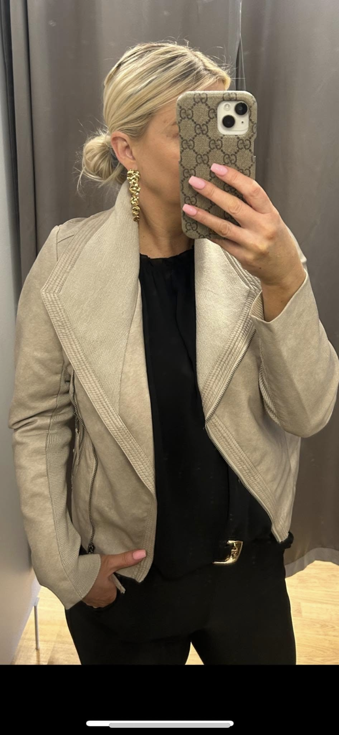 Beislitaður pleður jakki