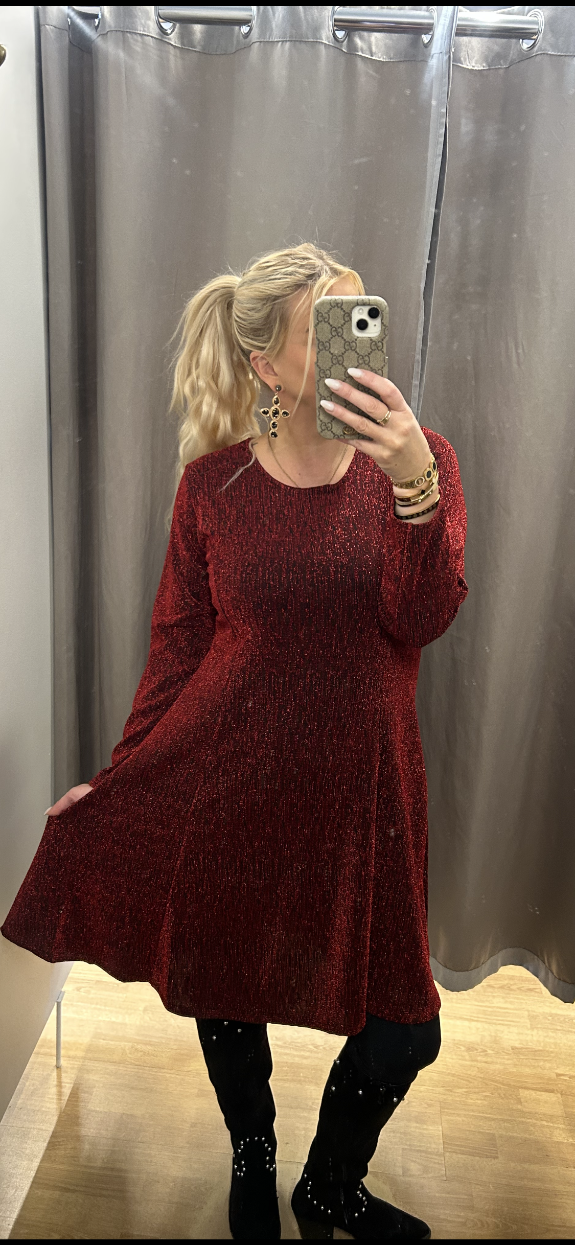 A snið glimmerkjóll fjórir litir