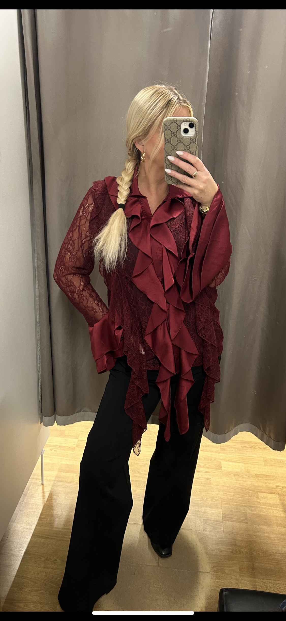 Blúndu skyrtur tveir litir