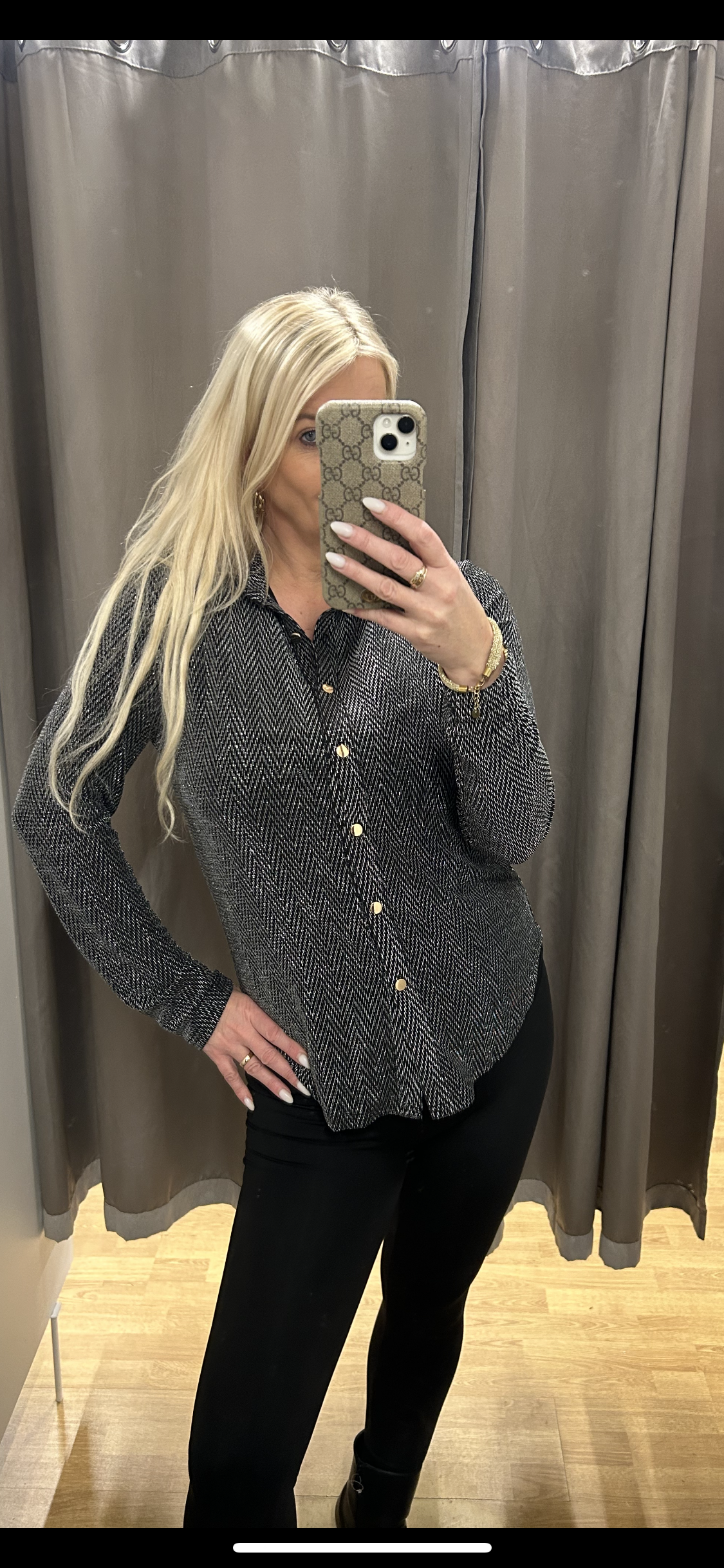 By Swan glimmer skyrtur gull og silfur