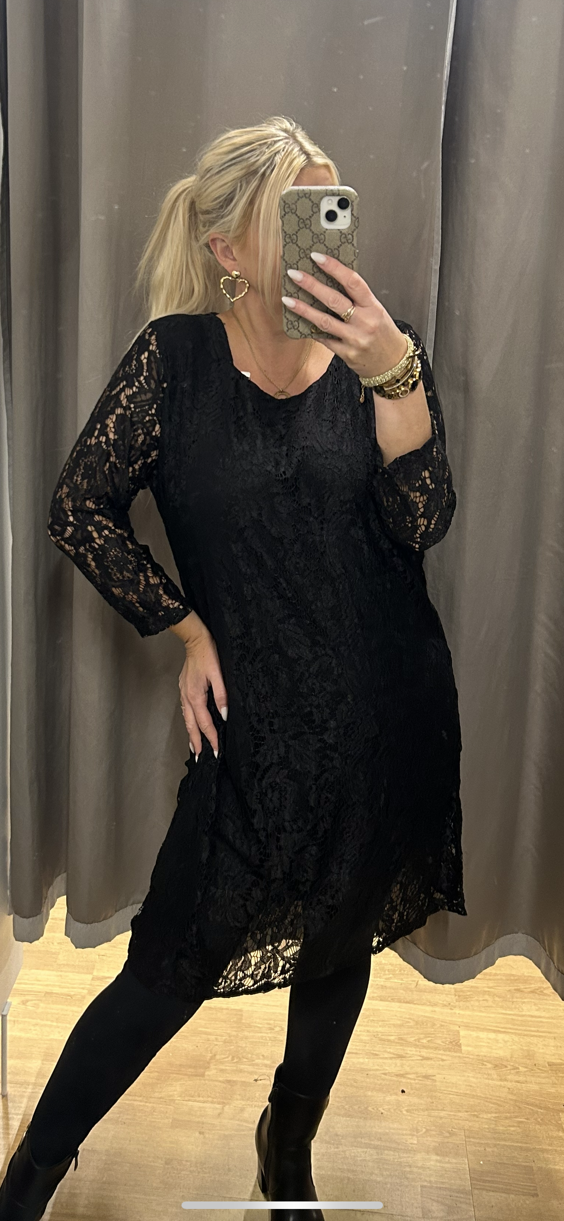 Blúndu kjóll tveir litir