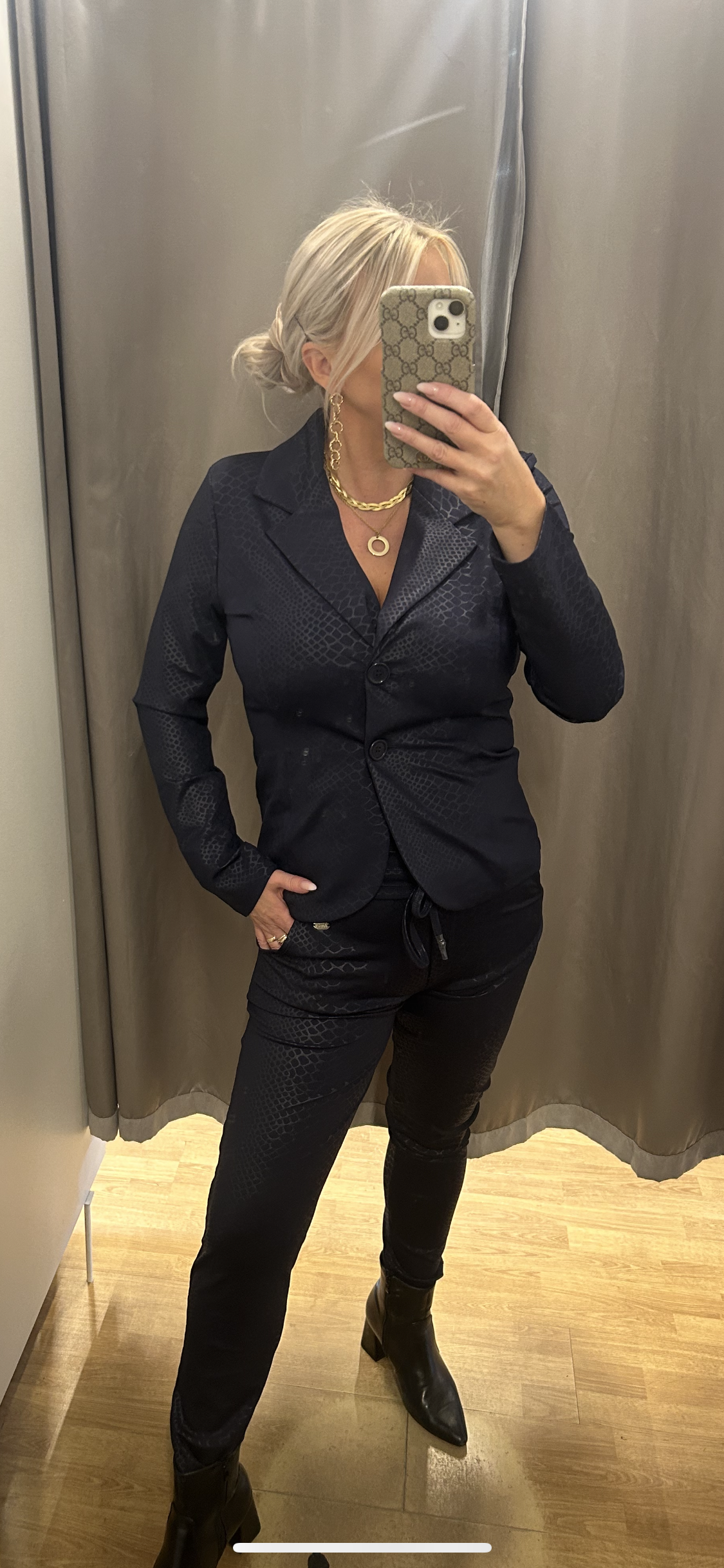 Angelle Milan dragt/Buxur navy bláar