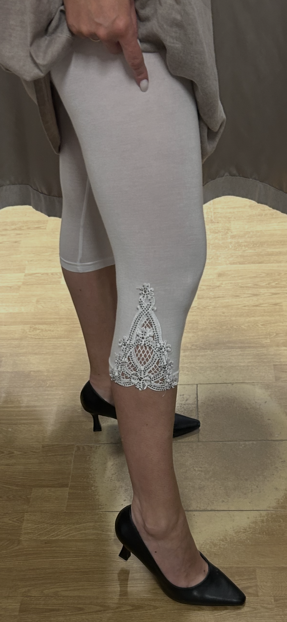 Hvítar leggings