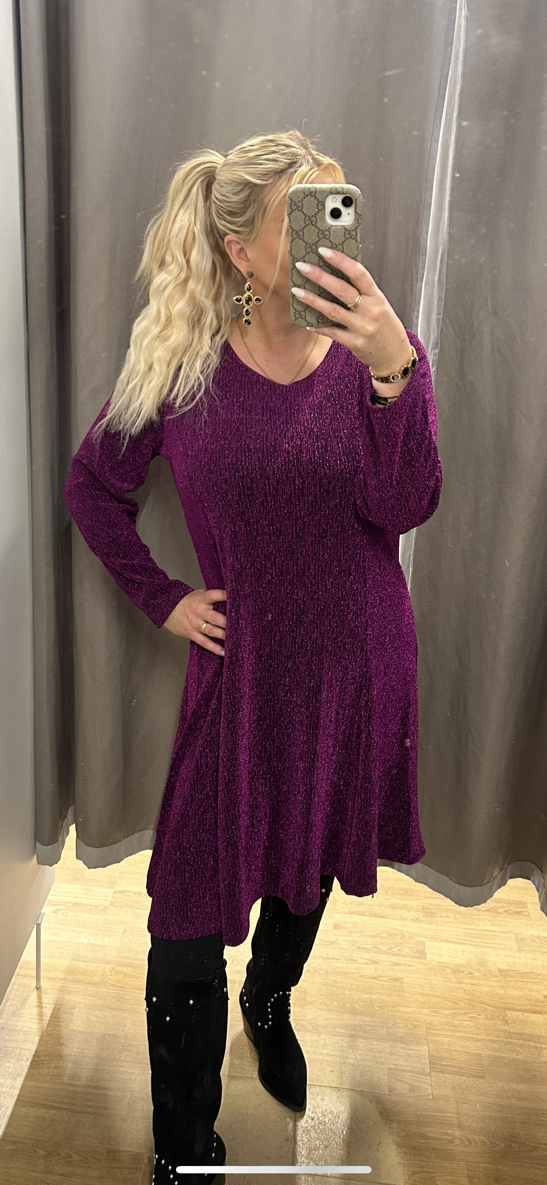 A snið glimmerkjóll fjórir litir