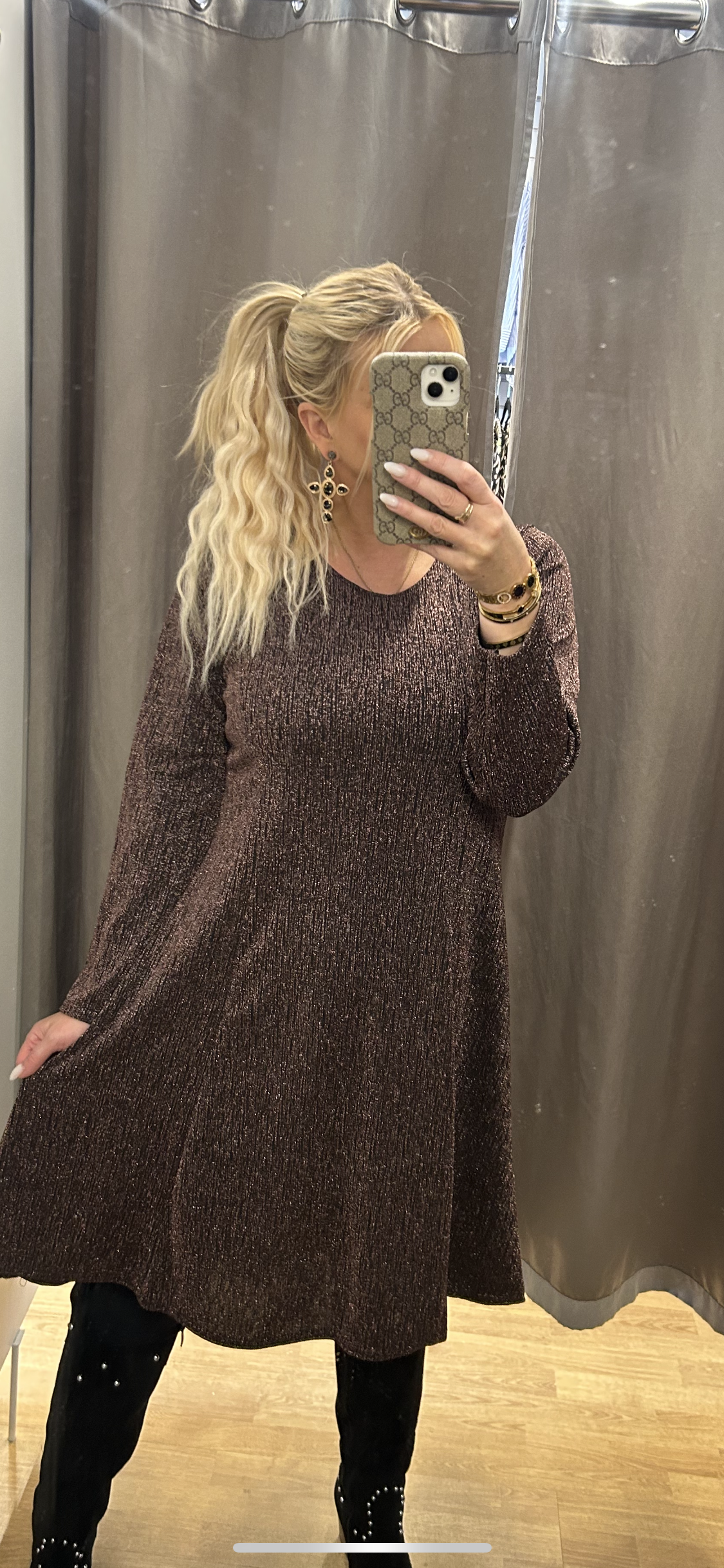 A snið glimmerkjóll fjórir litir