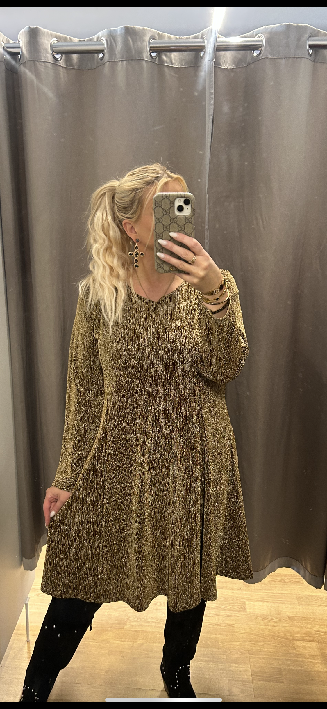 A snið glimmerkjóll fjórir litir