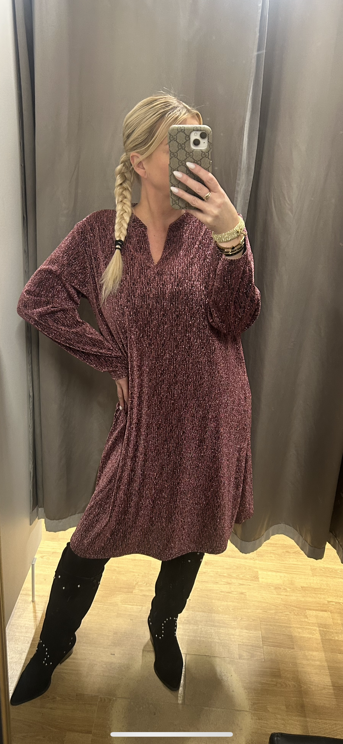 Glimmer kjólar stærri stærð