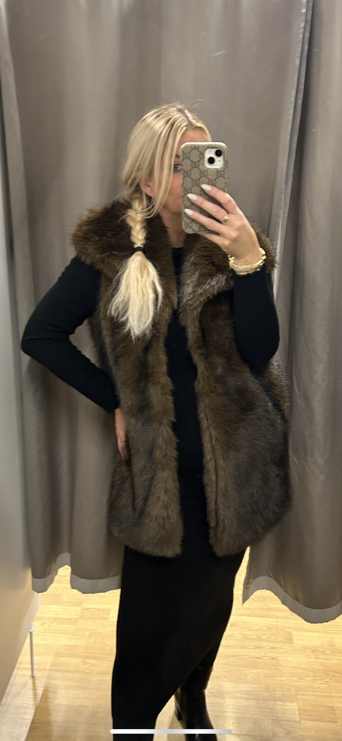 Loð vesti þrír litir