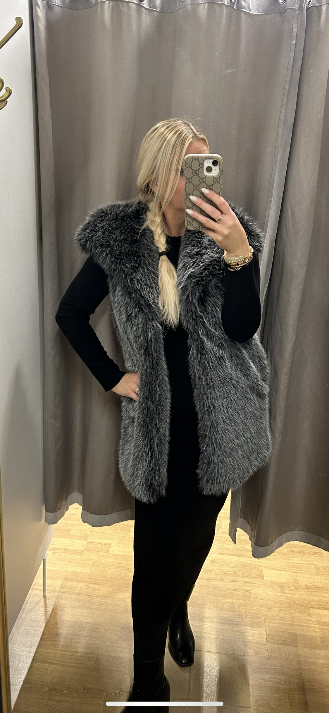 Loð vesti þrír litir