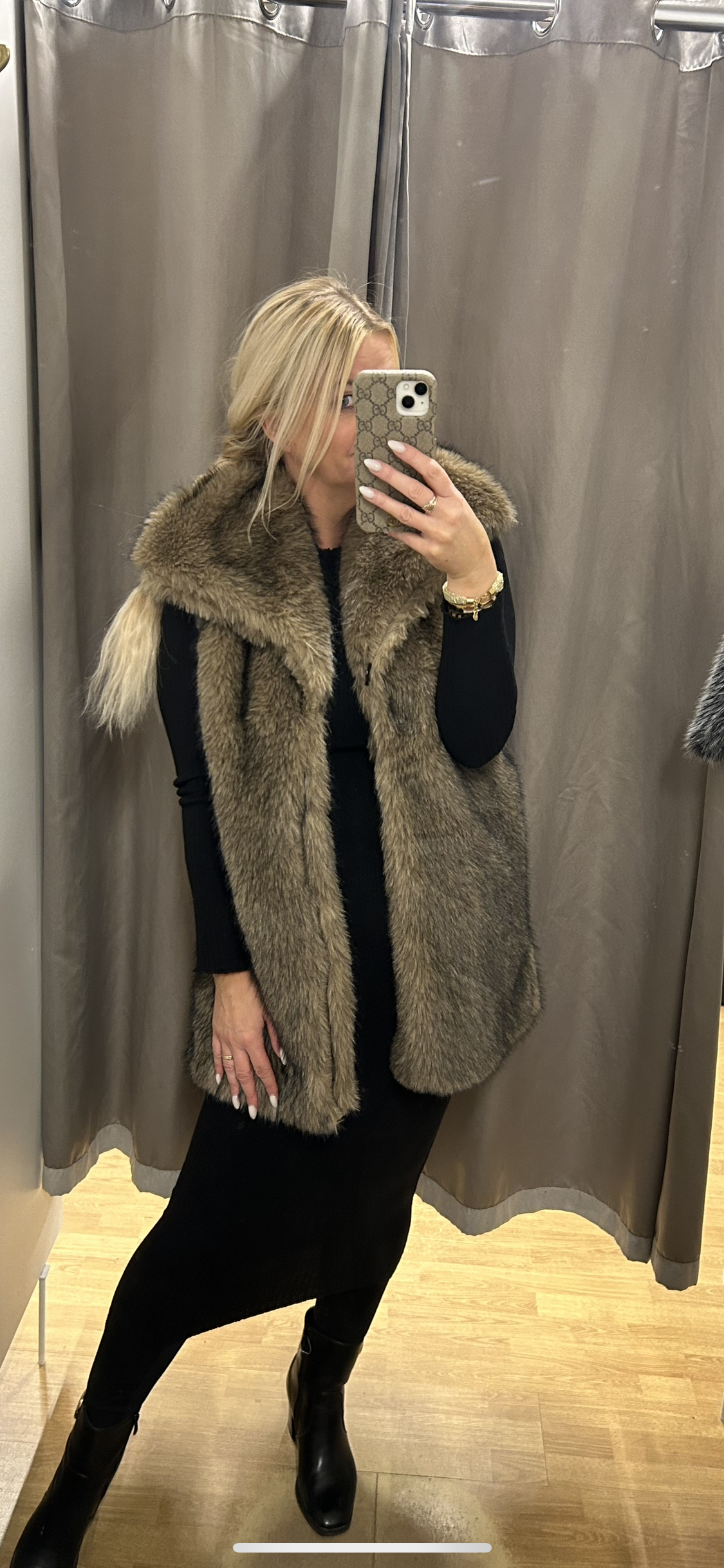 Loð vesti þrír litir