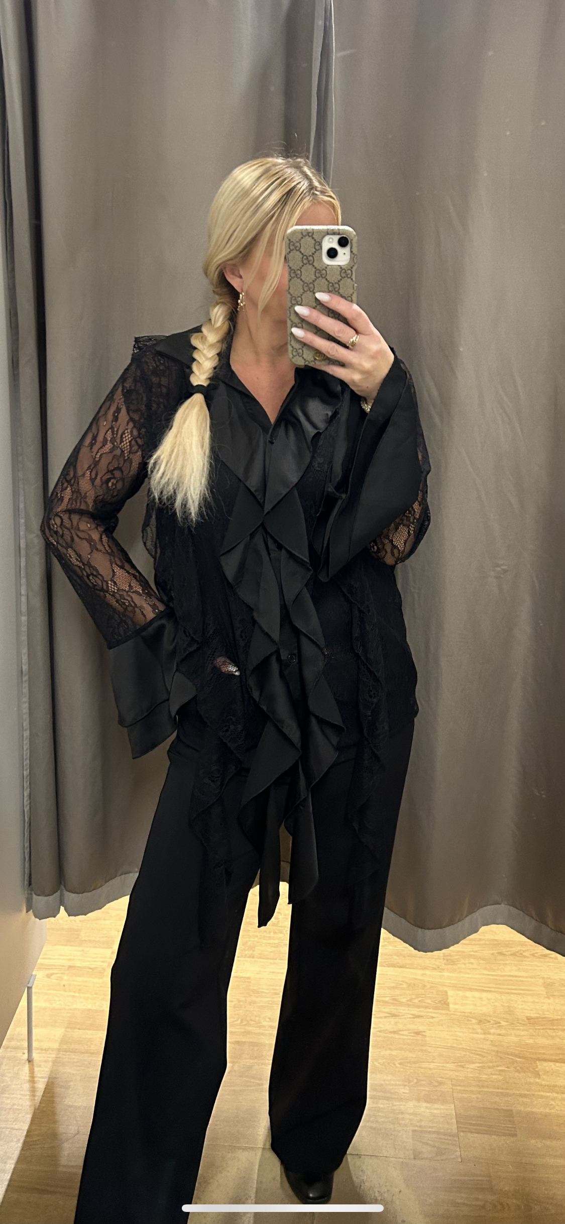 Blúndu skyrtur tveir litir