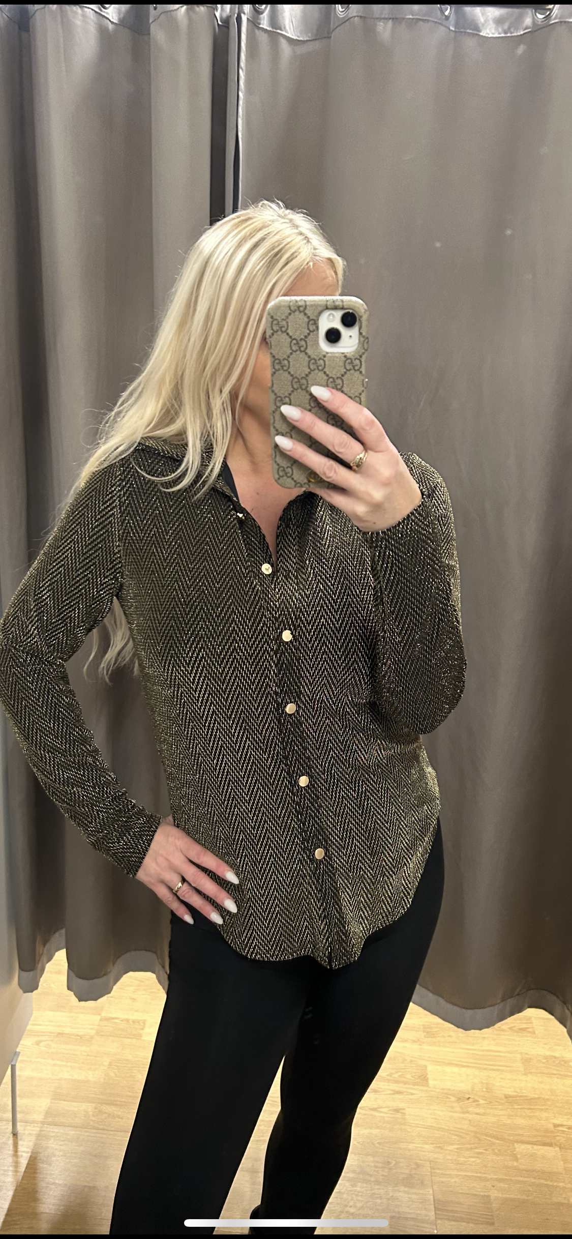 By Swan glimmer skyrtur gull og silfur