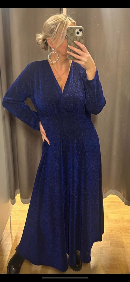 Glimmer kjóll blár