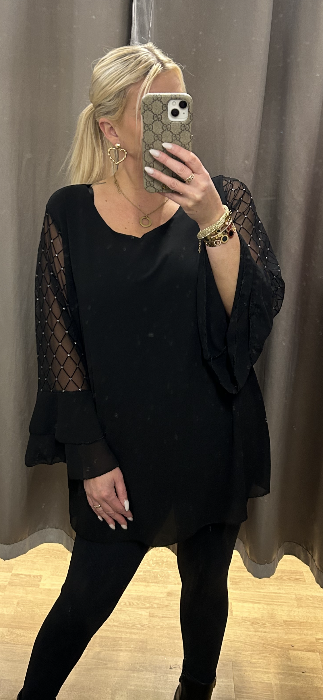 Túnikkur með siffon ermum/ margir litir