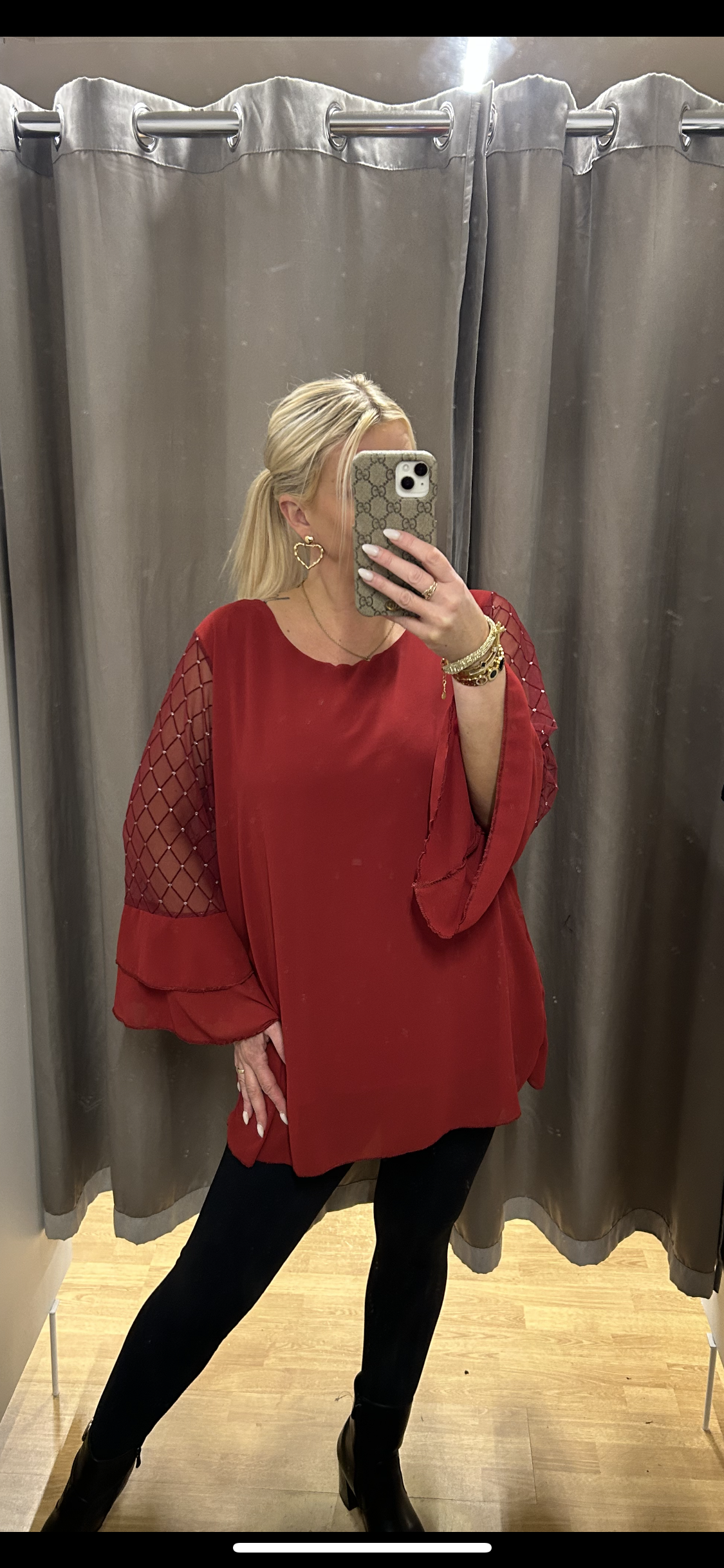 Túnikkur með siffon ermum/ margir litir