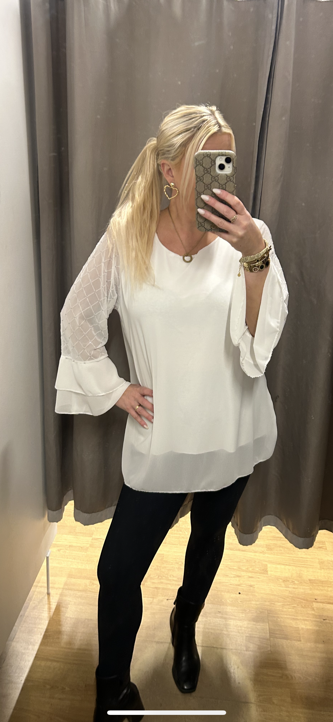 Túnikkur með siffon ermum/ margir litir