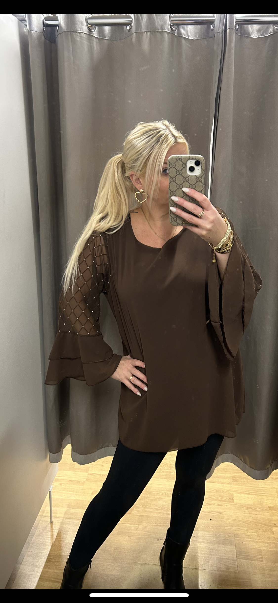 Túnikkur með siffon ermum/ margir litir