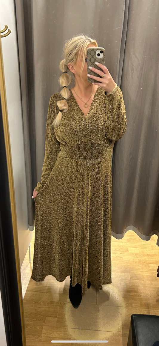 Kjólinn okkar gull glimmer