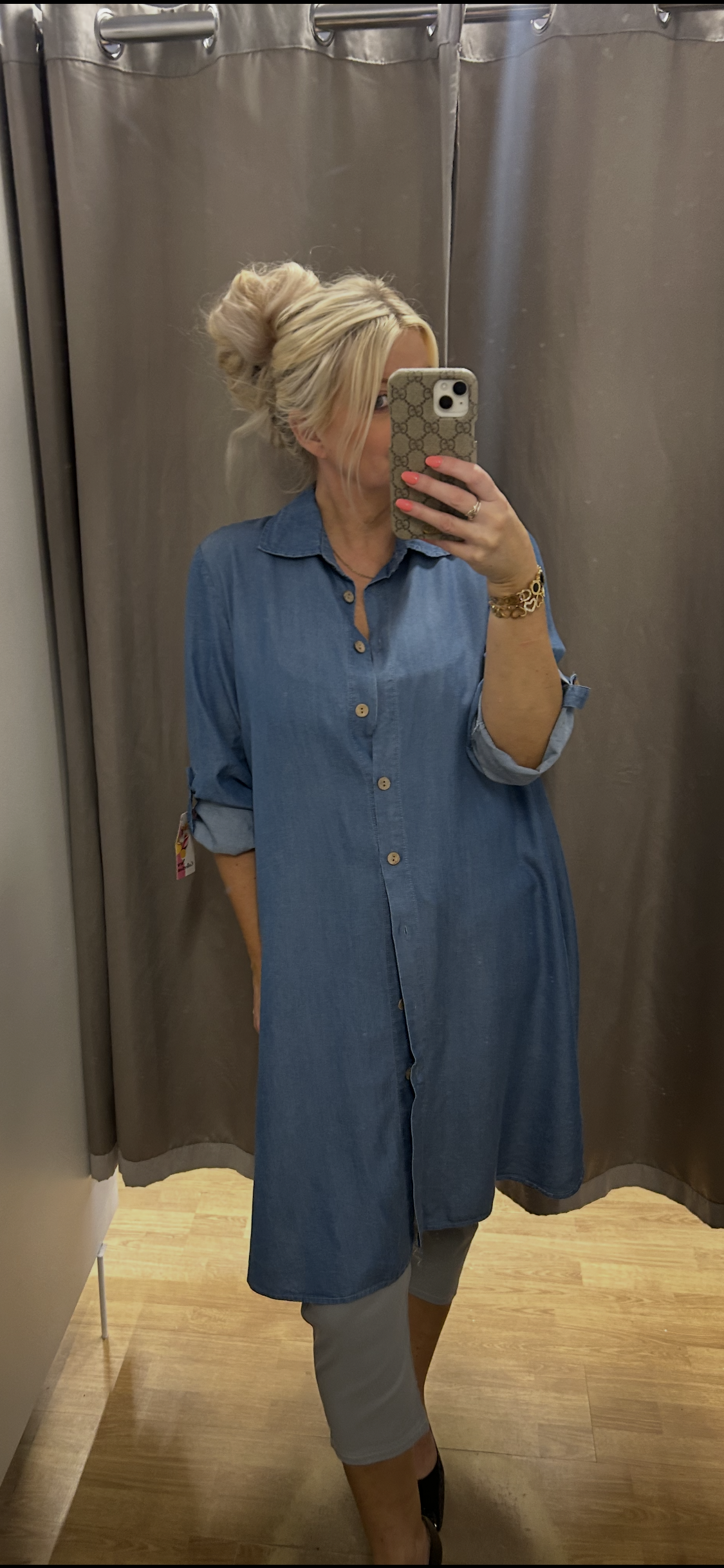 Þunn gallaskyrta/ tveir litir